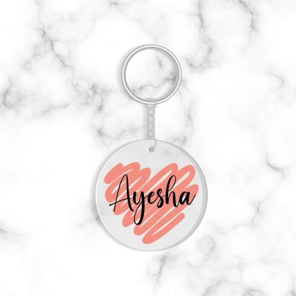 Heart keychain with name - Image 4