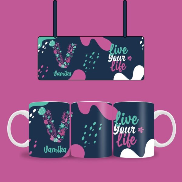 Dark Green custom boho mug - Image 2