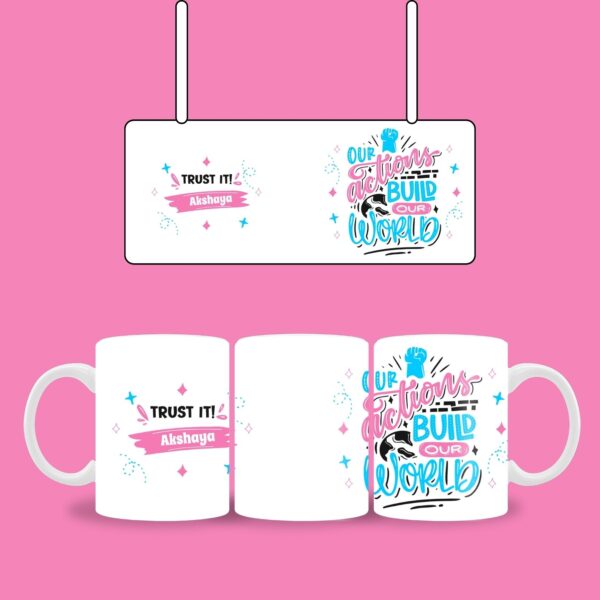 White mug with name and quote - Image 2
