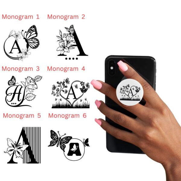 Butterfly Monogram pop socket