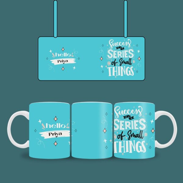 Teal mug with name and quote - Image 2