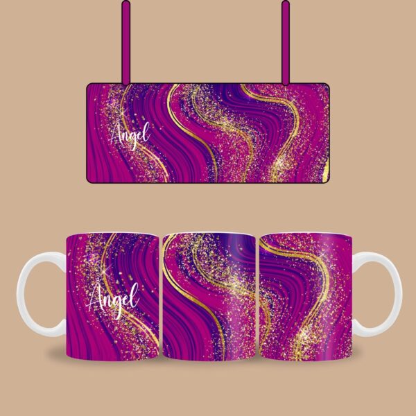 Magenta Glitter Name mug - Image 2