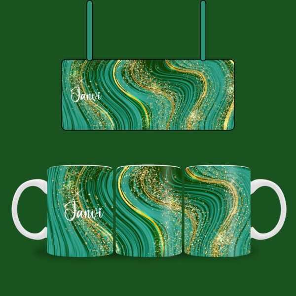 Green Glitter Name mug - Image 2