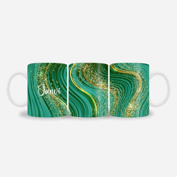 Green Glitter Name mug