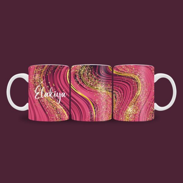 Fuchsia Pink Glitter Name mug
