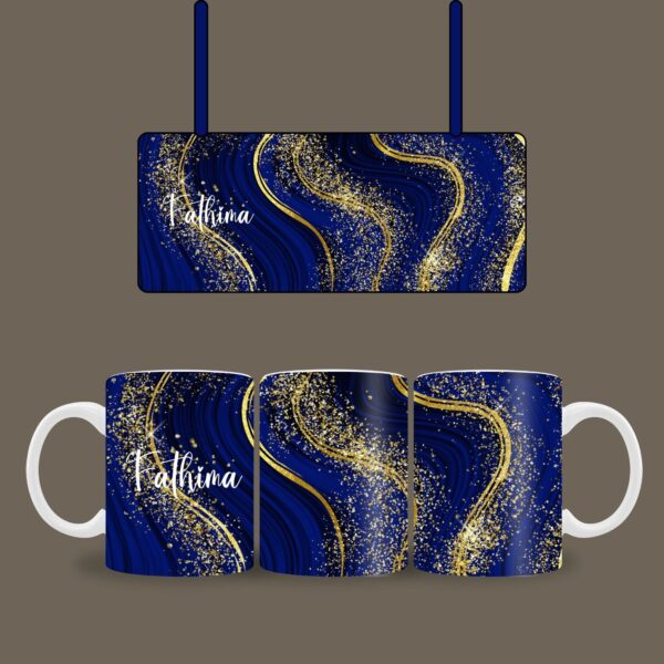 Navy Blue Glitter Name mug - Image 2