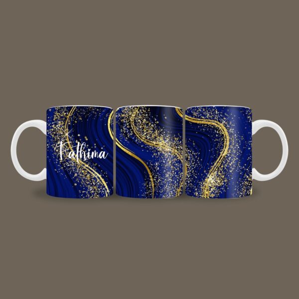 Navy Blue Glitter Name mug