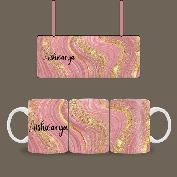 Soft Pink Glitter Name mug - Image 2