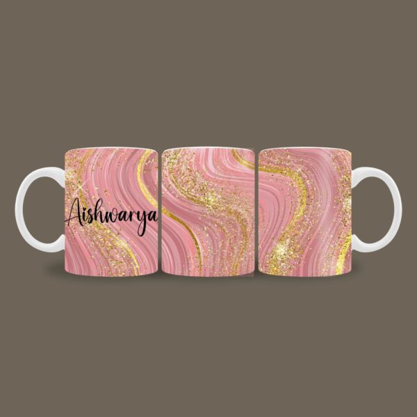 Soft Pink Glitter Name mug