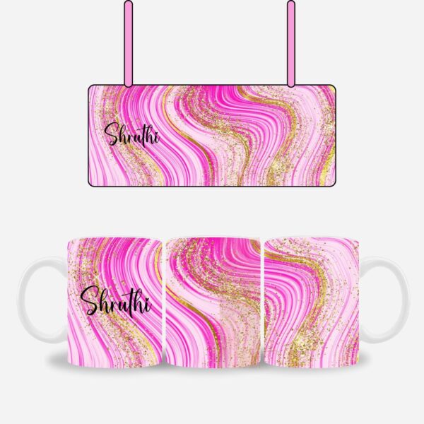 Hot Pink Glitter Name mug - Image 2