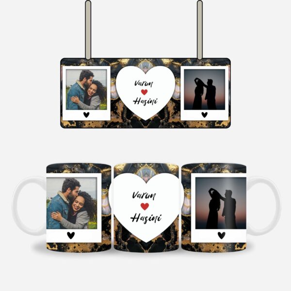 Black and yellow Marble Name mug - Image 2