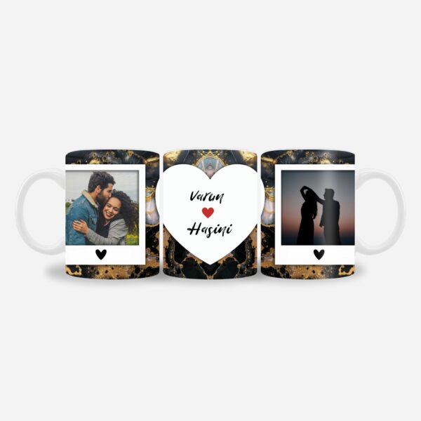 Black and yellow Marble Name mug