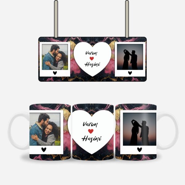 Black and pink Marble Name mug - Image 2