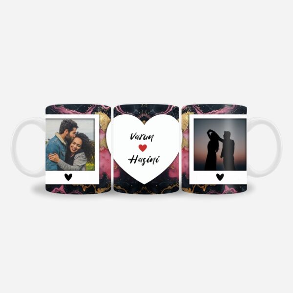 Black and pink Marble Name mug