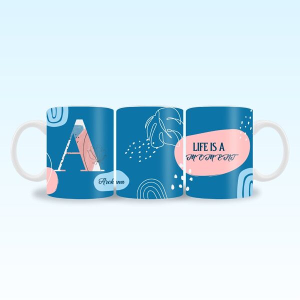 Blue Boho Name mug
