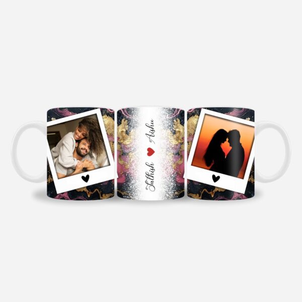 Balck and yellow Marble Name mug