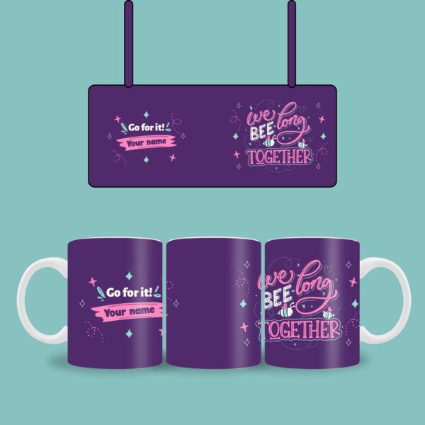 Purple mug with name and quote - Image 2