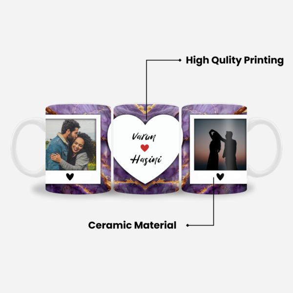 Black and yellow Marble Name mug - Image 3