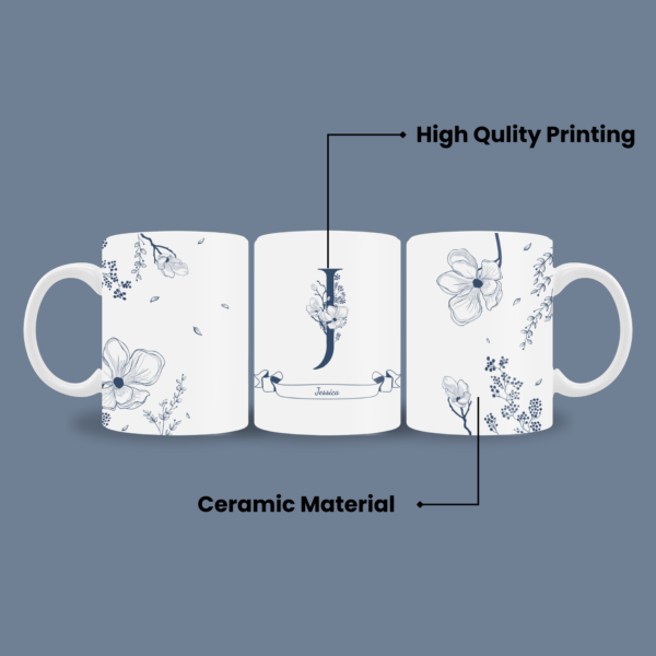 Red Floral Name mug - Image 3