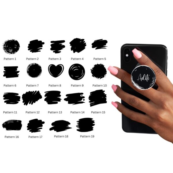 Brush stroke with name Pop socket