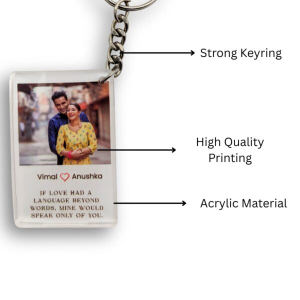 Customized Quote Keychain with Photo - Image 2