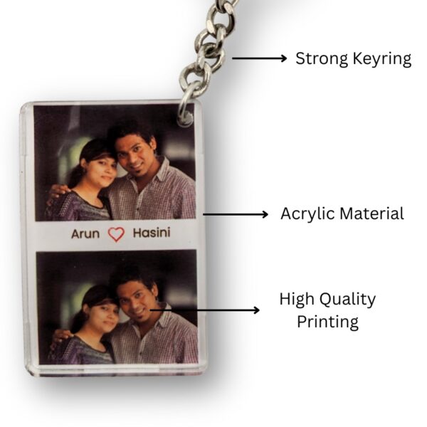 Customized Photo collage Keychain with Name - Image 2