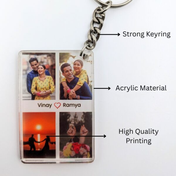 Customized Photo collage Keychain - Image 2