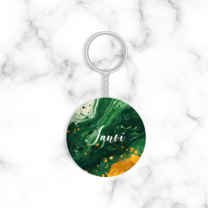 Customized Acrylic Green Marble Swirl Keychain
