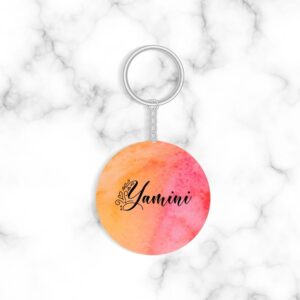 Customized Acrylic Watercolor Keychain - Orange Pink Gradient