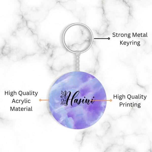 Customized Acrylic Dreamy Cloud Keychain - Purple Blue Sky - Image 2