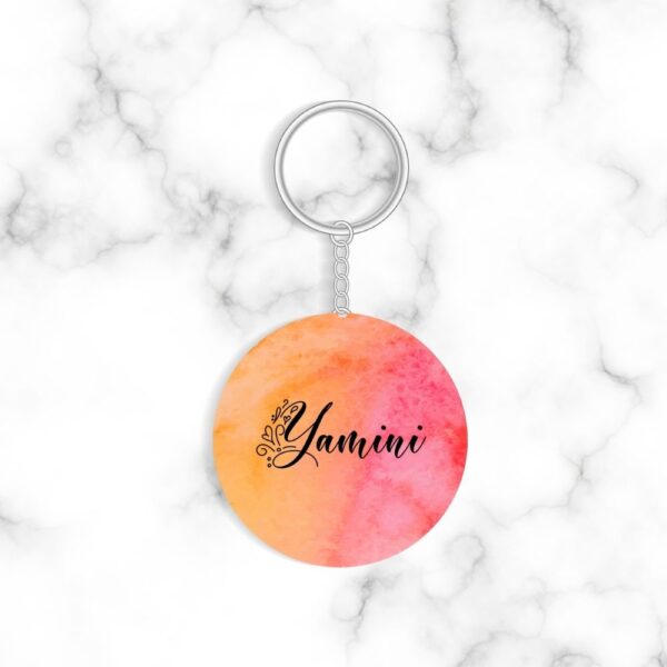 Customized Acrylic Watercolor Keychain - Orange Pink Gradient