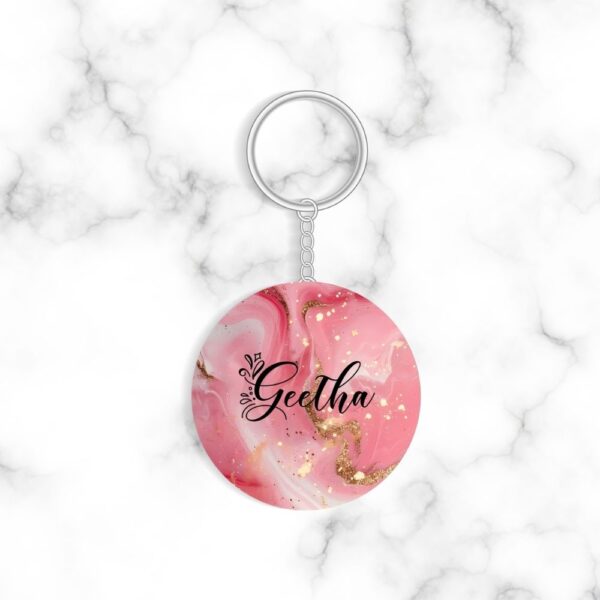 Customized Blush Sparkle Keychain