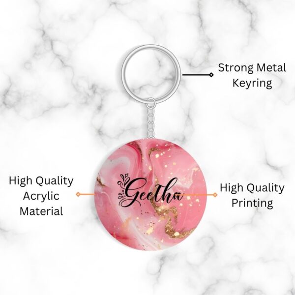 Customized Blush Sparkle Keychain - Image 2