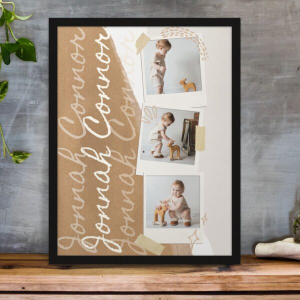 Golden Moments Personalized Baby framed Poster