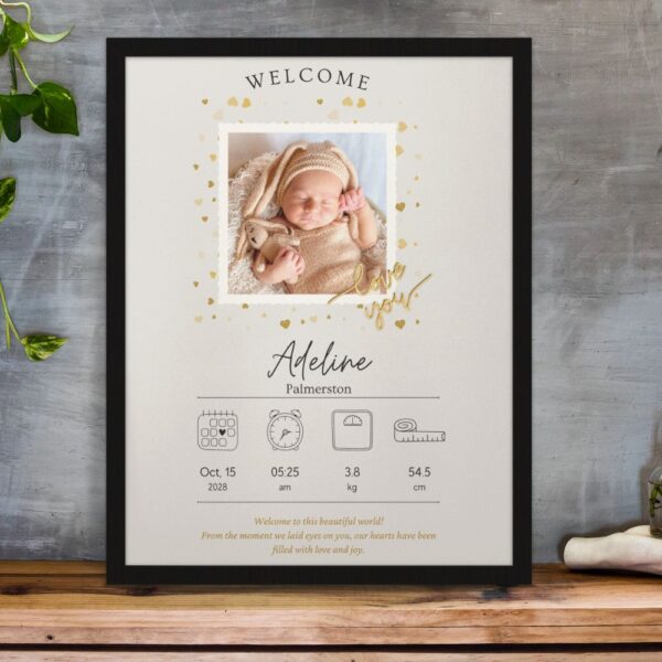 Golden Welcome – Personalized Framed Poster