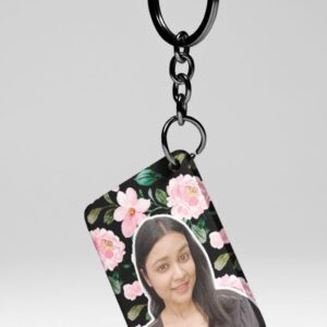 Romantic Pink Roses - Custom Photo Keychain