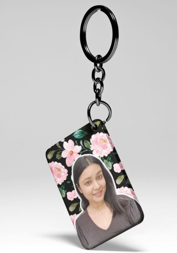 Romantic Pink Roses - Custom Photo Keychain