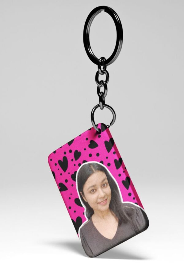Vibrant Pink Hearts - Custom Photo Keychain