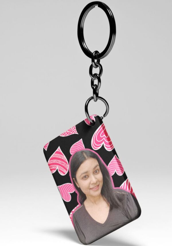 Big Pink Hearts - Custom Photo Keychain