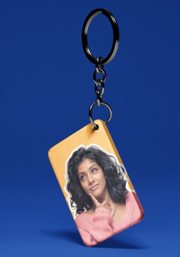 Sticker Style Portrait - Custom Photo Keychain