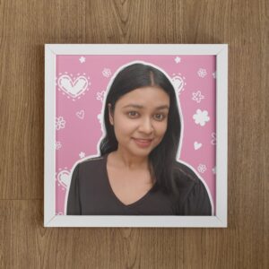 Pink Hearts & Stars – Personalized Mini Frame