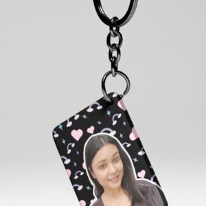 Pink Hearts - Custom Photo Keychain