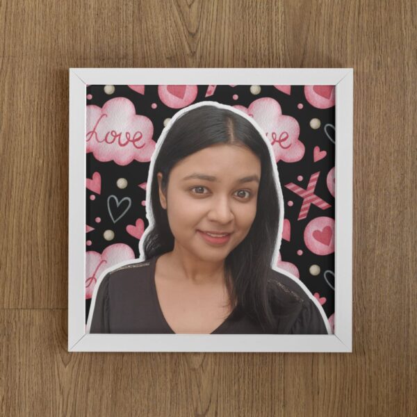 Black & Pink Love Doodles – Personalized Mini Frame